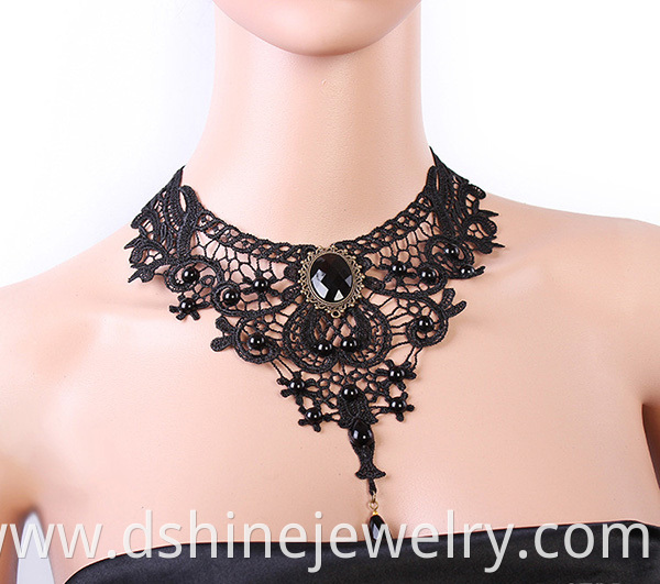 Europe Quality Fashion Women Vintage Lace Necklace Fake Collar Jewelry